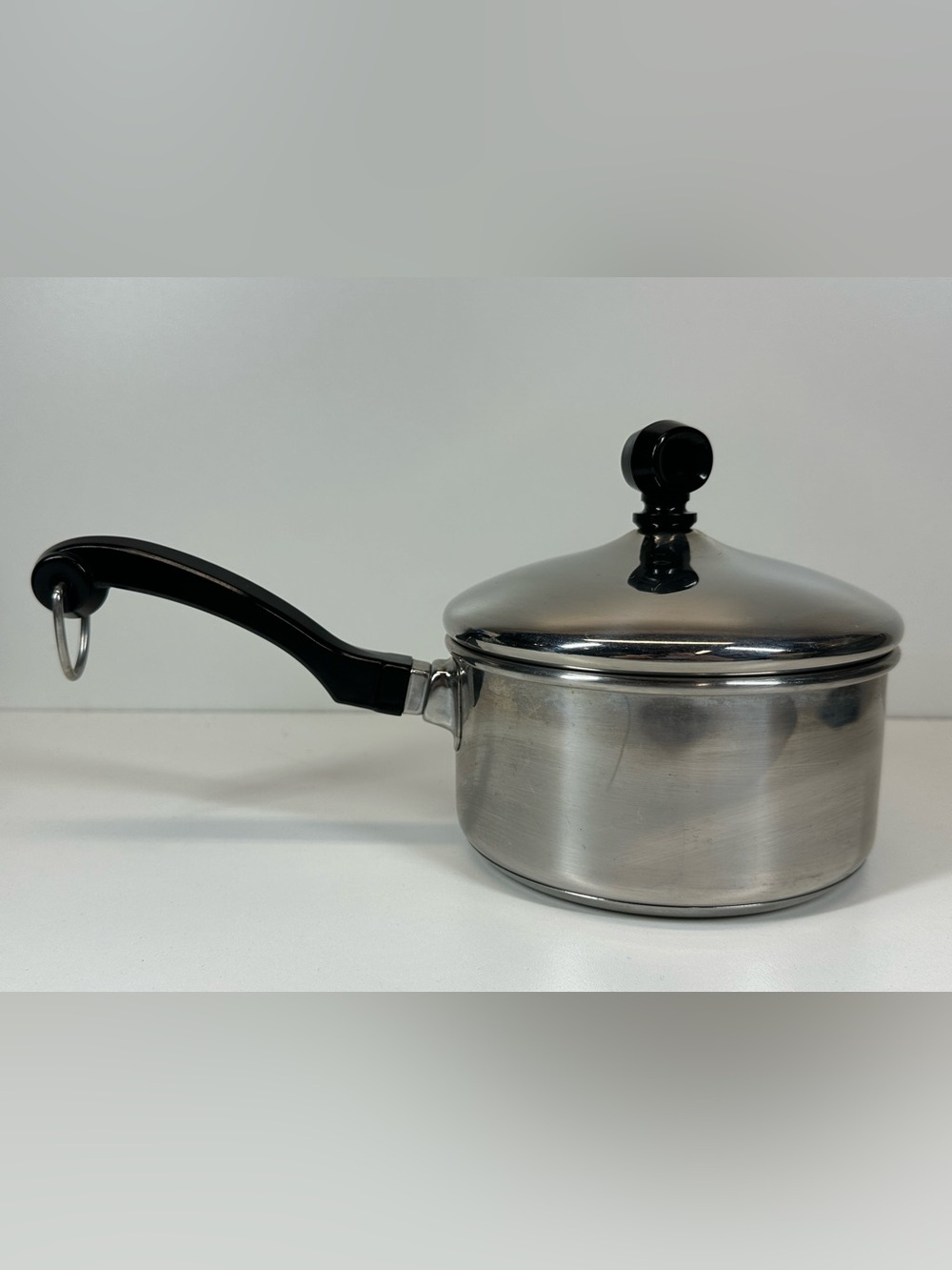 Farberware 18-10 Stainless Steel Impact Bonded Disc Bottom 1 QT Pot & Lid Vtg
